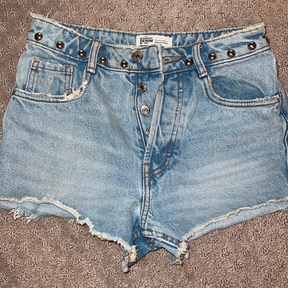 Zara TRF High Waisted Jean Shorts